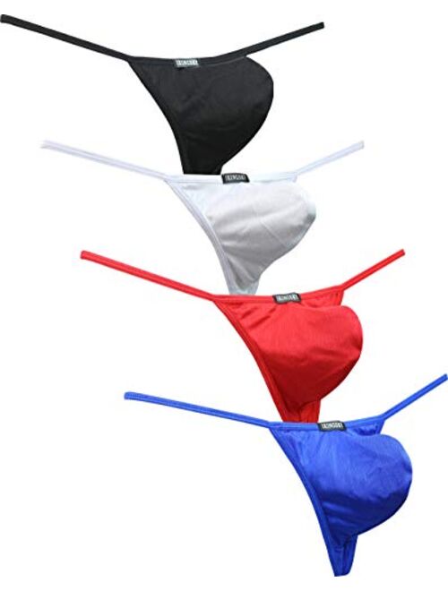 IKINGSKY Men's Big Pouch G String Sexy Low Rise Bulge Thong Underwear