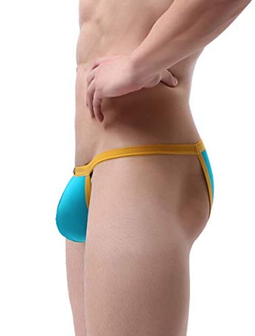 iKingsky Men's High-leg Opening Modal Bikini Underwear Sexy Low Rise Brazilian Cut Bulge Underwear