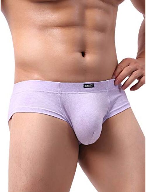 IKINGSKY Men's Cotton Big Pouch Briefs Sexy Bulge Bikini Underwear Sexy Stretch Mens Cheeky Under Panties