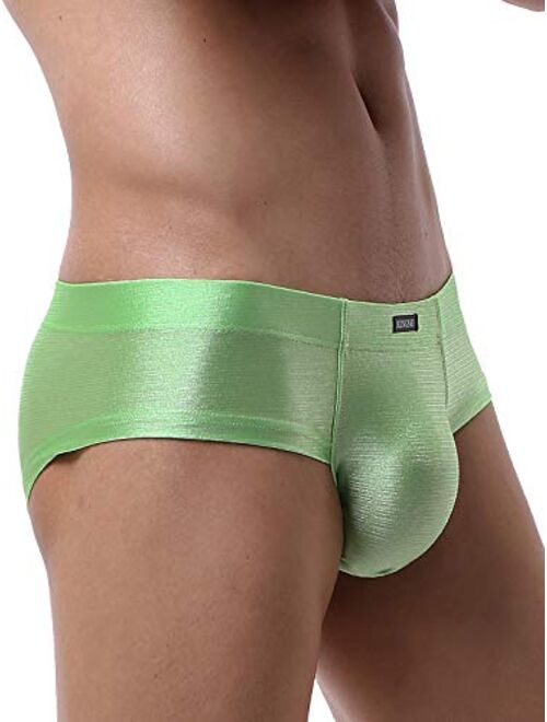 iKingsky Men's Seamless Front Pouch Briefs Sexy Cheeky Mens Underwear High Stretch Under Panties