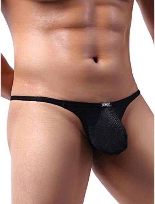 iKingsky Men's Stretch Pouch G-string Sexy Low Rise Bulge Thong Soft Y-back Underwear for Men