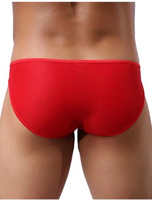 IKINGSKY Men's Seamless Front Pouch Bikini Underwear Sexy Low Rise Breathable Men Tagless Briefs Underwear