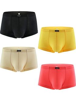 Men's Stretch Bulge Boxer Briefs Sexy Low Rise Pouch Shorts Soft Underpanties for Men