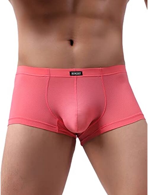 iKingsky Men's Stretch Bulge Boxer Briefs Sexy Low Rise Pouch Shorts Soft Underpanties for Men