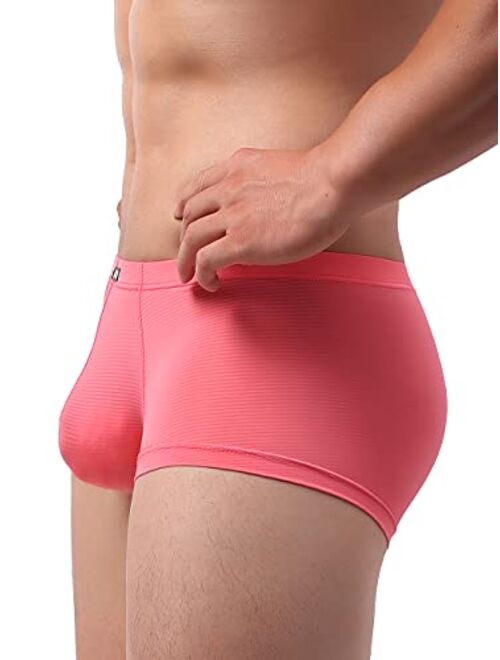iKingsky Men's Stretch Bulge Boxer Briefs Sexy Low Rise Pouch Shorts Soft Underpanties for Men
