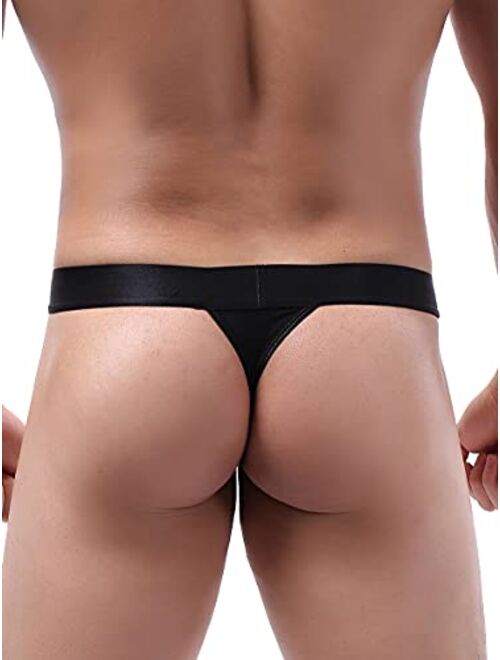 iKingsky Men's Sporty Pouch G-string Sexy Bulge Thong Underwear Low Rise Mens Stretch Under Panties