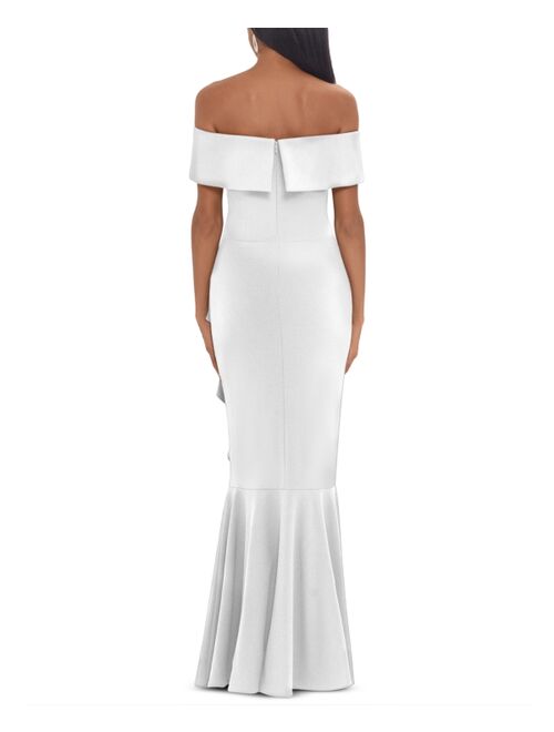 Betsy & Adam Off-The-Shoulder Mermaid Gown
