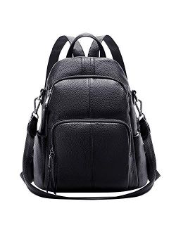 Soft Leather Backpack Purse For Women Anti-theft Backpacks Versatile Shoulder Bag Medium