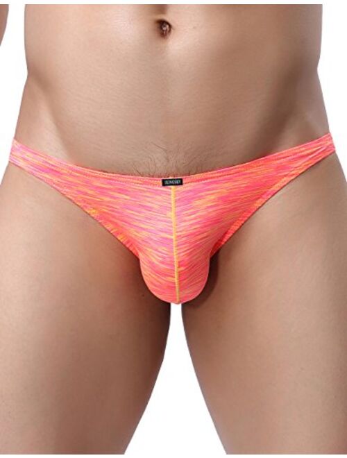 IKINGSKY Men's Colorful Big Pouch Bikini Underwear Sexy Low Rise Bluge Men Briefs