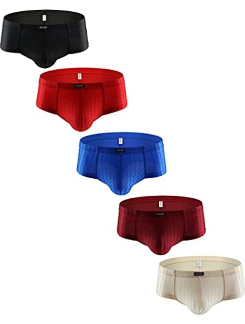 IKINGSKY Men's Shining Cheeky Boxer Briefs Sexy Mini Cheek Thong Underwear Stretch Brazilian Back Mens Under Panties
