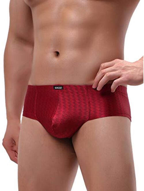 IKINGSKY Men's Shining Cheeky Boxer Briefs Sexy Mini Cheek Thong Underwear Stretch Brazilian Back Mens Under Panties