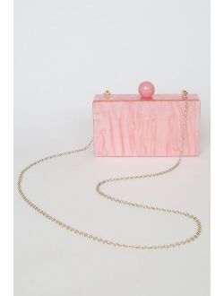 In Attendance Pink Marble Acrylic Box Clutch