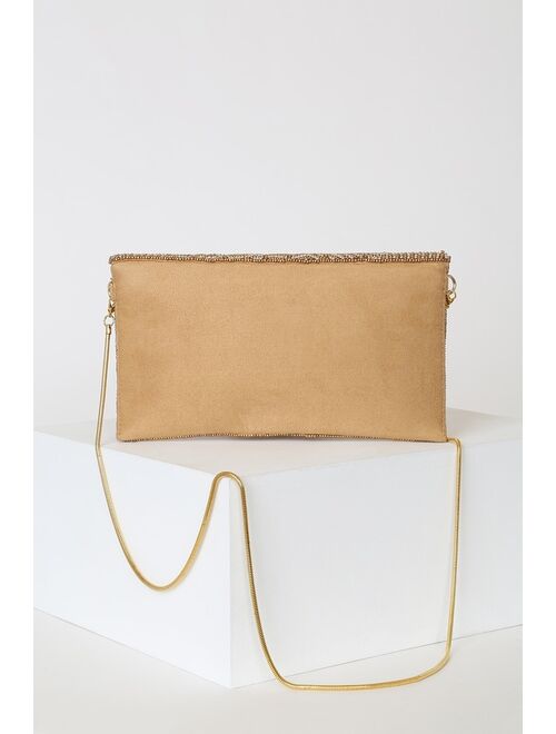 Lulus Junipero Gold Beaded Clutch