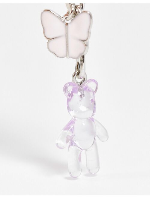 ASOS DESIGN bag charm with teddy bear