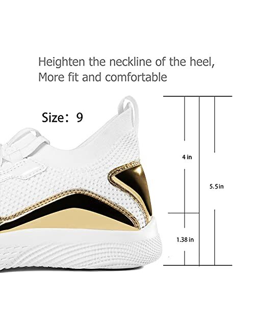 SILENTCARE Men's Running Shoes Knit Mesh Comfort Breathable Lightweight Slip On Fashion Sneakers for Outdoor Casual Work Walking Gym Tennis