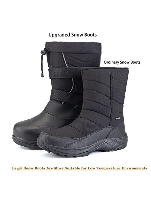 SILENTCARE Men's Winter Cold-Weather Snow boots Warm Waterproof insulated with Removable Liner and Snow Collar