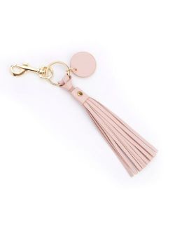 Leather Tassel Key Fob with Gold Hardware