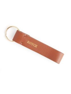 Leather Loop Key Fob with Gold Hardware
