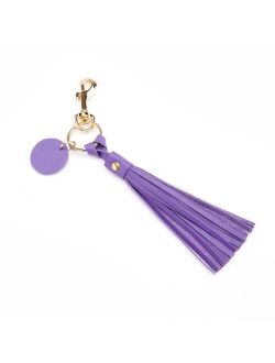 Leather Tassel Key Fob with Gold Hardware