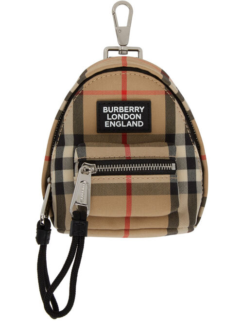 Burberry Beige Check Backpack Keychain