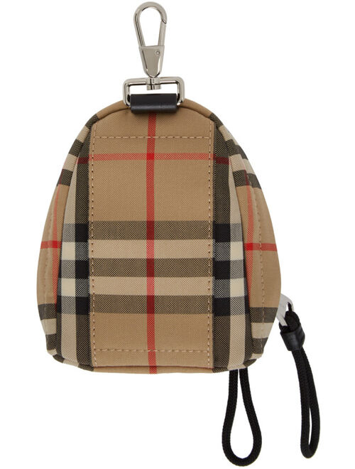 Burberry Beige Check Backpack Keychain