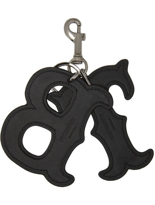 Burberry Black Two-Piece Leather Keychain