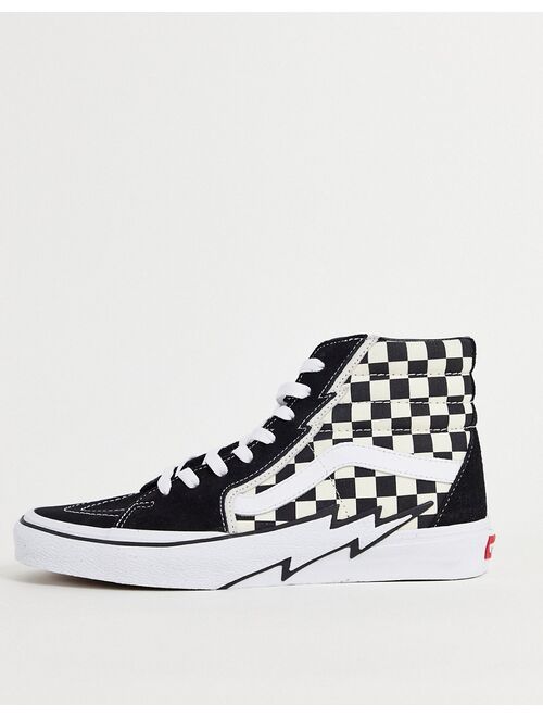 Vans SK8-Hi Bolt Checkerboard sneakers in black/white