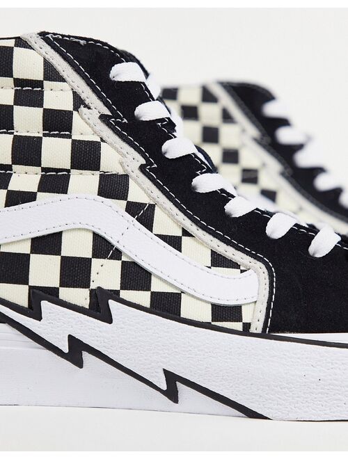 Vans SK8-Hi Bolt Checkerboard sneakers in black/white