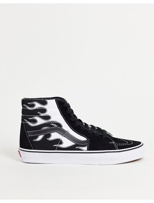 Vans SK8-Hi Flame sneakers in black/white
