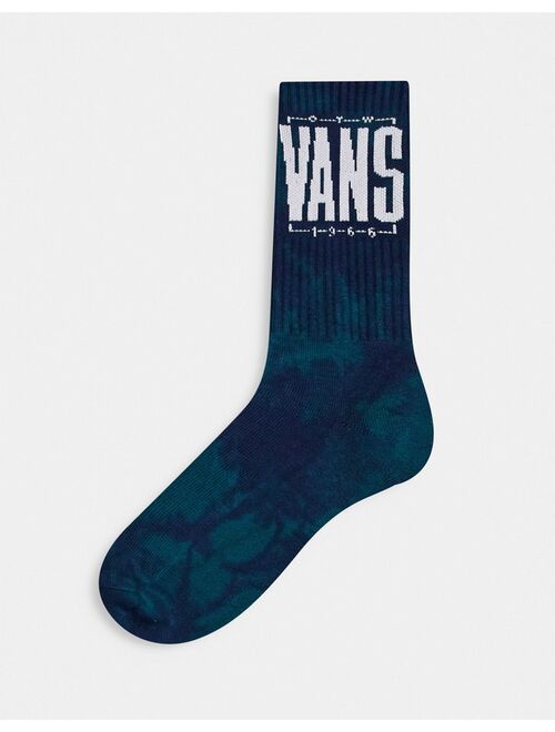 Vans Easton tie dye crew socks in blue