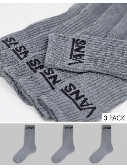Classic 3 pack crew socks in gray