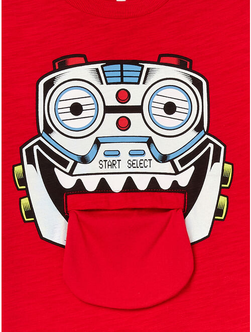 365 Kids From Garanimals Boys' Robot Short Sleeve T-Shirt & Joggers, 2-Piece Outfit Set, Sizes 4-10