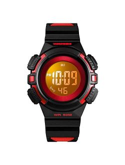 Kids Watches Digital Outdoor Sport Waterproof Electrical EL-Lights Watches with Alarm Luminous Stopwatch Casual Military Child Wrist Watch Gift for Boys Girls Age