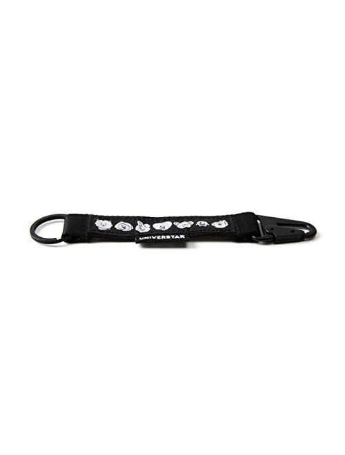 BT21 Space Wappen Collection Characters Strap Keychain Key Ring Bag Charm, Black