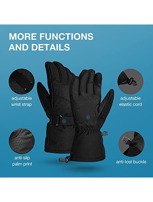 Ski Gloves, ZIONOR Waterproof Snow Gloves with 3M Thinsulate Insulation Touchscreen Snowboard Snowmobile Gloves for Men Women