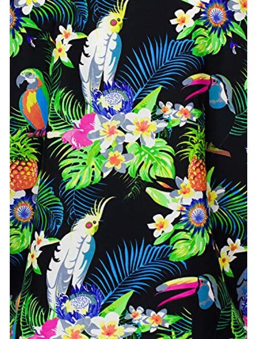 King Kameha Hawaiian Sarong Pareo Beach Wrap for Women Funky Casual Bikini Cover Up Very Loud Swimsuit Parrot Cockatoo Print