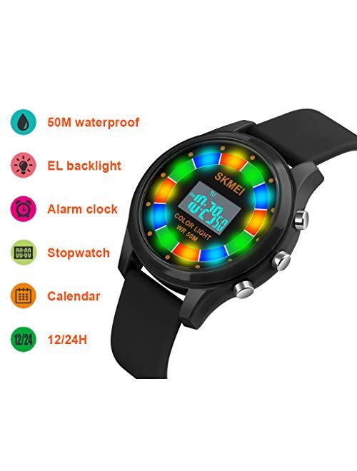 CakCity Kids Digital Sport Watch for Boys Girls Kid Waterproof Electronic Multi Function Cute Outdoor Watches with LED Luminous Alarm Stopwatch Child Wristwatch Ages 5-15