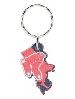 Multi Boston Red Sox Metallic State Shape Keychain