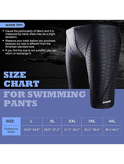 ZIONOR Men's Swimsuit Jammer, Swimming Jammers Durable Tranning Swim Suit Shorts for Men