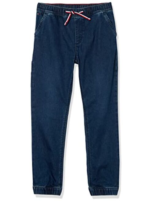 Tommy Hilfiger Boys' Adaptive Denim Joggers with Pull-up Loops