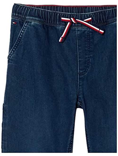 Tommy Hilfiger Boys' Adaptive Denim Joggers with Pull-up Loops