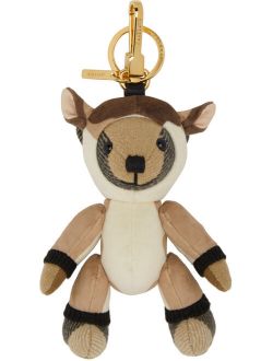 Beige  Thomas Bear In Deer Costume Keychain