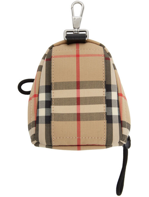 Burberry Beige Vintage Check Backpack Keychain