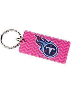 Pink Tennessee Titans Chevron Printed Acrylic Team Color Logo Keychain