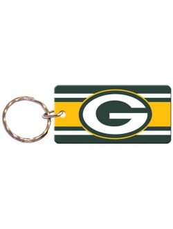 Multi Green Bay Packers Super Stripe Printed Acrylic Team Color Logo Keychain