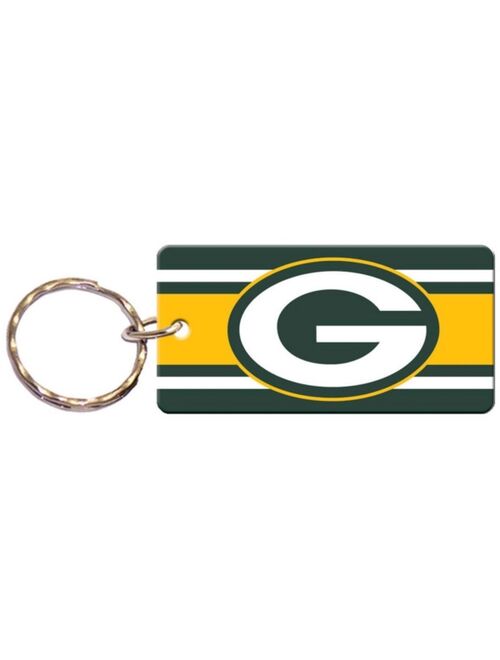 Stockdale Multi Green Bay Packers Super Stripe Printed Acrylic Team Color Logo Keychain