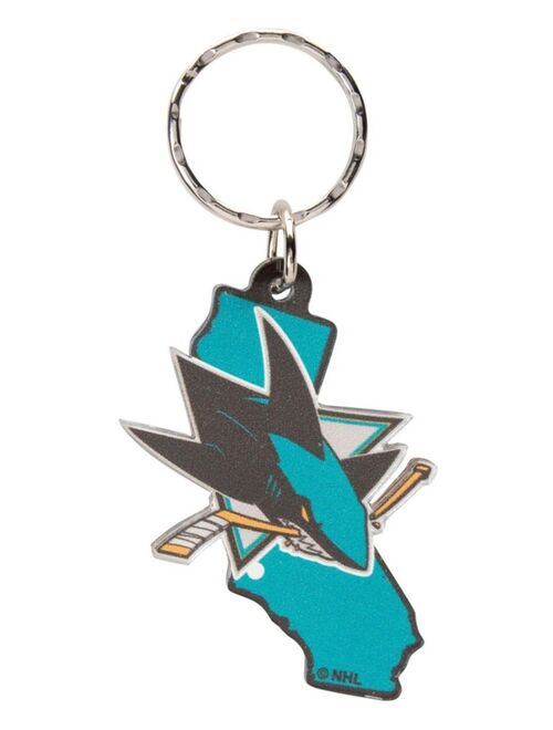 Stockdale Multi San Jose Sharks Metallic State Shape Keychain