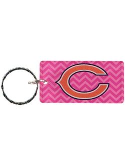 Pink Chicago Bears Chevron Printed Acrylic Team Color Logo Keychain