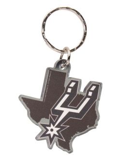 Multi San Antonio Spurs Metallic State Shape Keychain