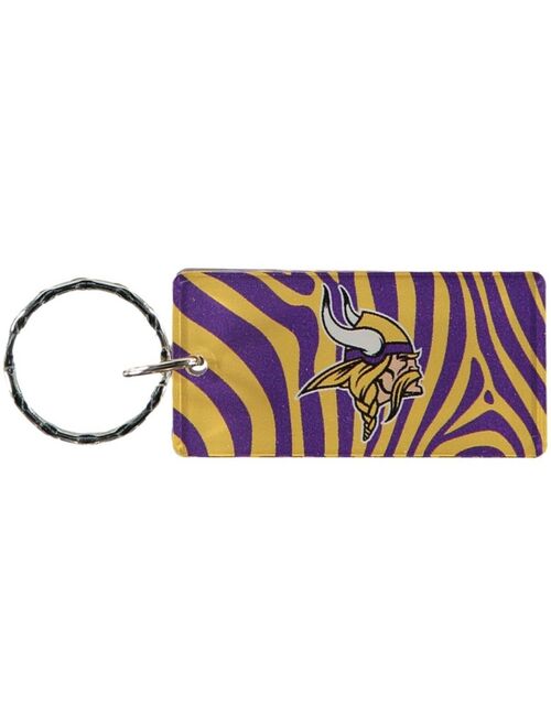 Stockdale Multi Minnesota Vikings Zebra Printed Acrylic Team Color Logo Keychain